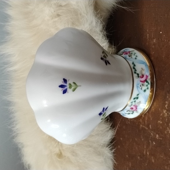 . Vintage Limoges Floral Tea Light Pedestal Porcelain Candle Holder - Picture 5 of 7